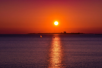 Naklejka premium sunset on the sea