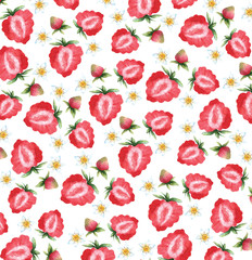 seamless pattern with strawberries