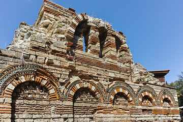 Ruins of Ancient Church of the Holy Archangels Michael and Gabriel in the town of Nessebar, Burgas Region, Bulgaria