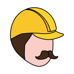 worker face with helmet