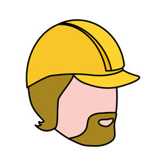 Fototapeta premium worker face with helmet