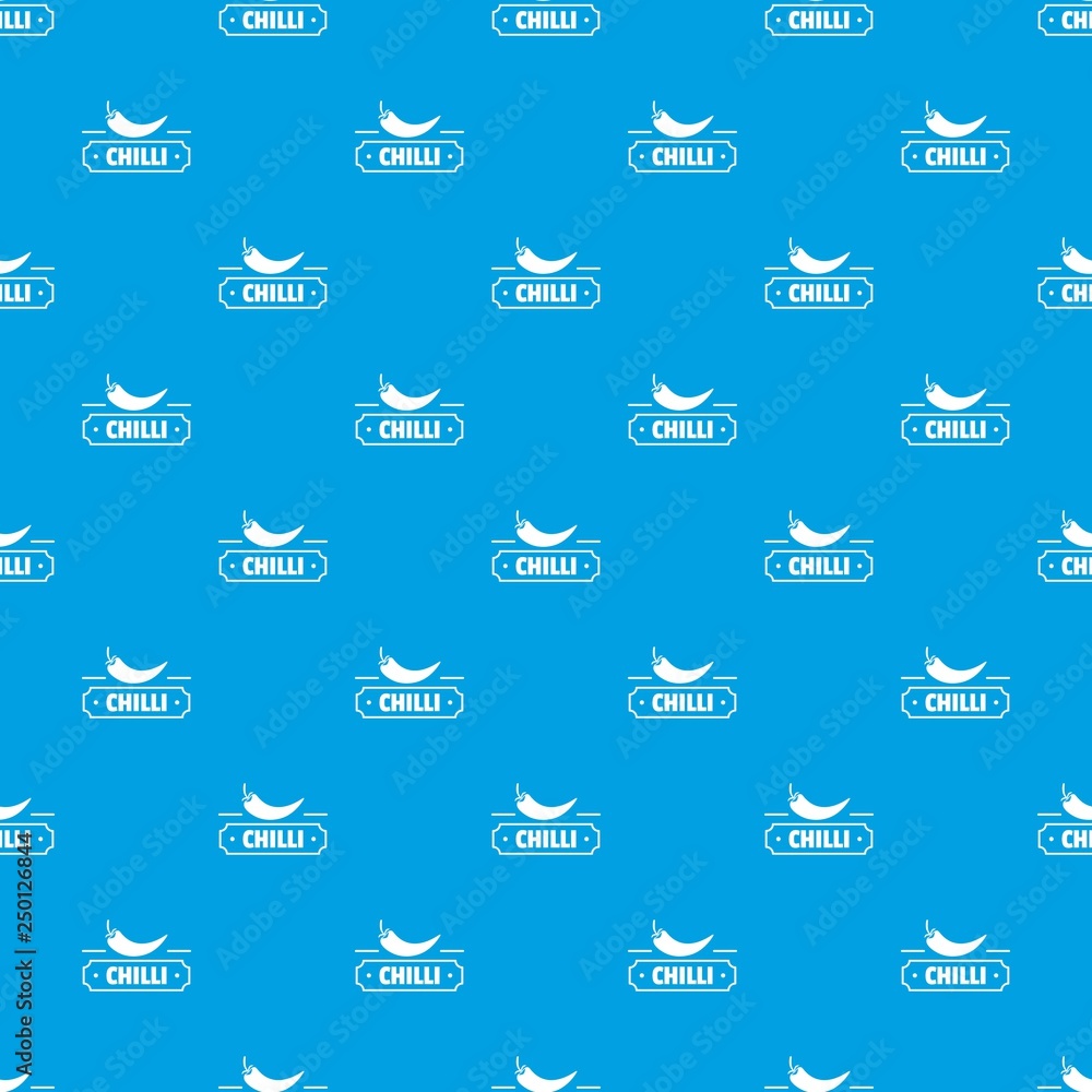 Poster chilli spice pattern vector seamless blue repeat for any use