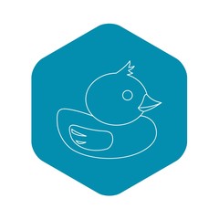 Duck icon in outline style on a white background vector illustration
