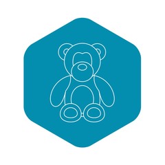Teddy bear icon in outline style on a white background vector illustration