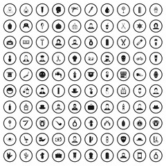 100 barber icons set in simple style for any design vector illustration
