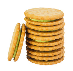 stack of cookies with lemon filling