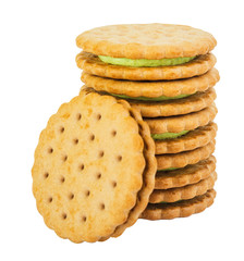 stack of cookies with lemon filling