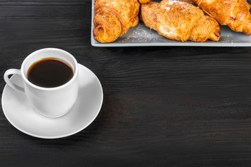 French Breakfast, coffee and croissants