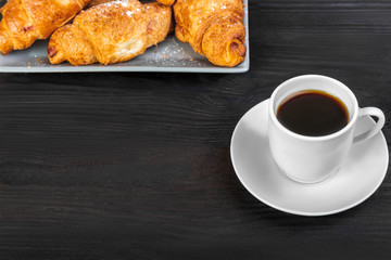 French Breakfast, coffee and croissants