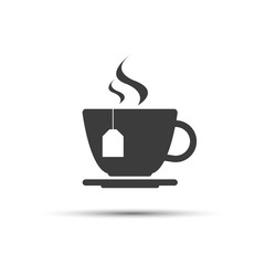 Simple modern grey cup of tea vector icon isolated on a white background