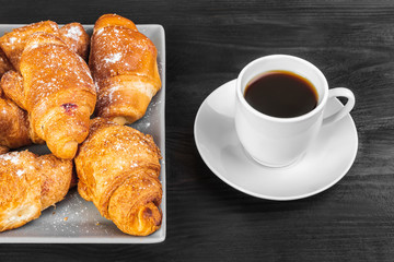 French Breakfast, coffee and croissants