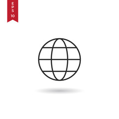 Globe icon vector, World sign
