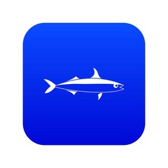 Fish icon digital blue for any design isolated on white vector illustration
