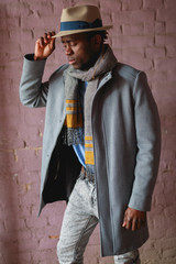 African american man portrait in hat