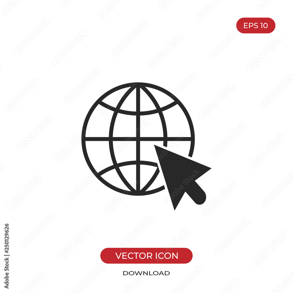 Poster go to web icon vector. internet sign