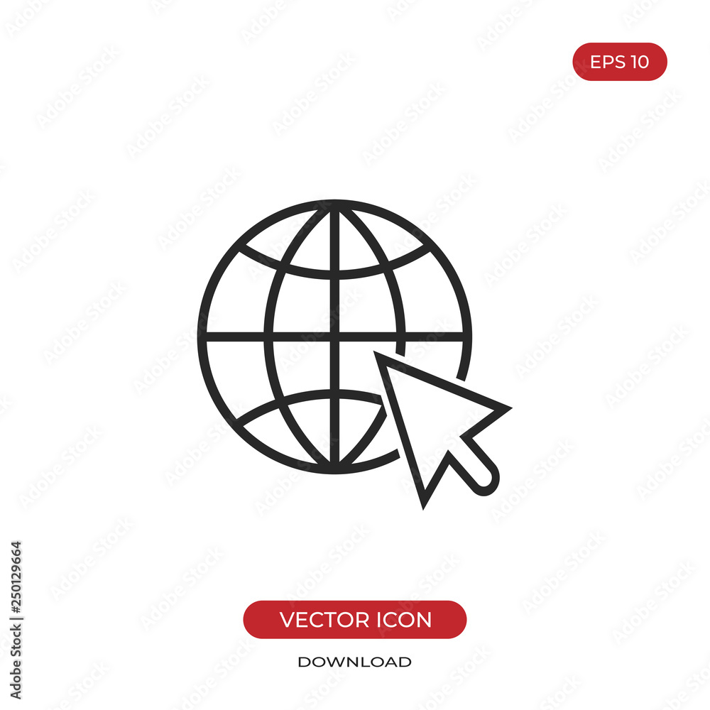 Poster go to web icon vector. internet sign