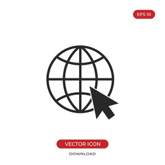 Go to web icon vector. Internet sign