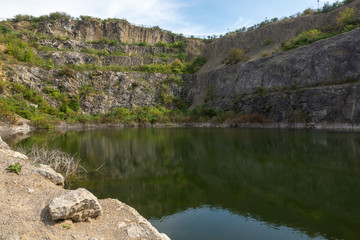 Rock reserve Slichowice on the site of a former quarry in Kielce, Swietokrzyskie, Poland