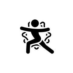 Fototapeta na wymiar Yoga Warrior II Pose Icon. Flat Design Isolated Illustration.