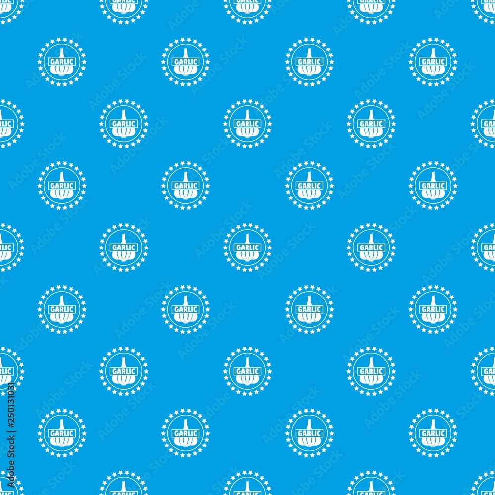 Poster garlic pattern vector seamless blue repeat for any use