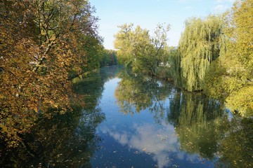 Fototapeta na wymiar Donau Fluss in tuttlingen im sommer 