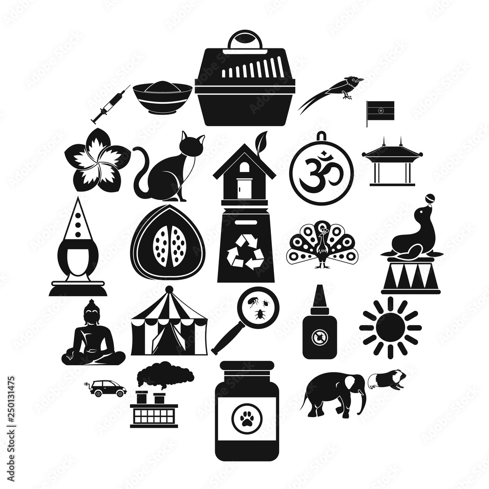 Poster habitat icons set. simple set of 25 habitat vector icons for web isolated on white background