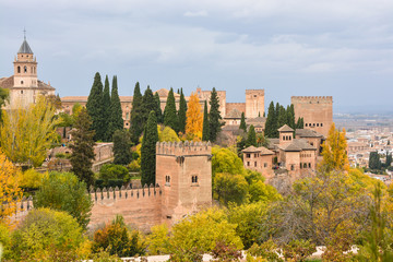 Fototapeta na wymiar Autumn in Granada, Alhambra.