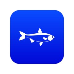 Fish icon digital blue for any design isolated on white vector illustration