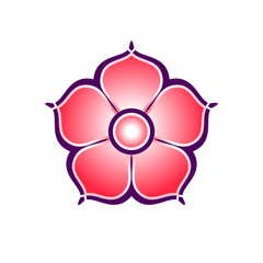 Flat colorful icon of sakura flower