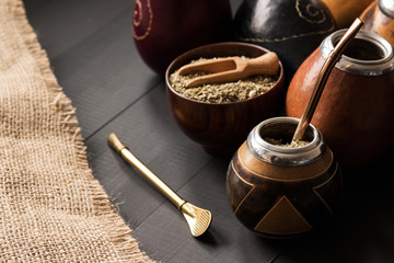 yerba mate in gourd matero