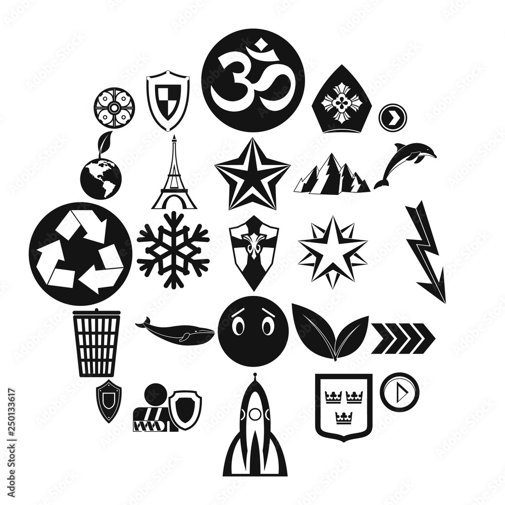 Poster pin icons set. simple set of 25 pin vector icons for web isolated on white background