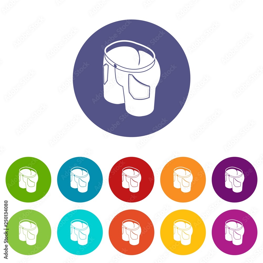 Poster man jeans icons color set vector for any web design on white background