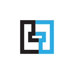 Square with dp letter logo design