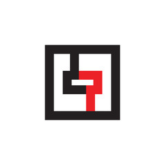 Fototapeta premium Square with dp letter logo design