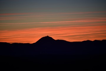 Coucher de soleil sur le Puy de Dôme