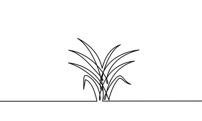 continuous one line art. can be for plants, agriculture, seeds. Black and white vector illustration. Vector