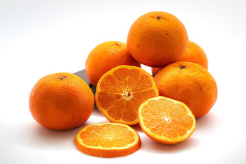 Fresh orange,isolated on a white background