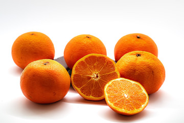 Fresh orange,isolated on a white background