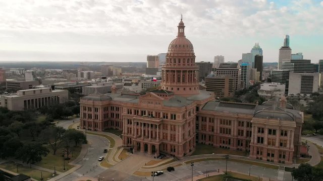 Aerial View of the Government State Capitol Building in Austin, Texas