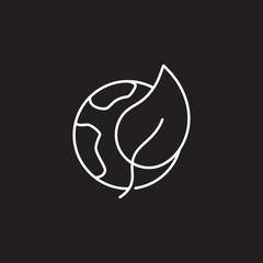 Eco globe line icon. Simple element illustration. Eco globe line symbol design from Ecology collection set. Can be used in web and mobile