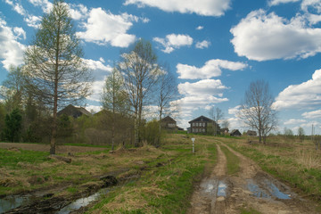 The road to the northern Russian village