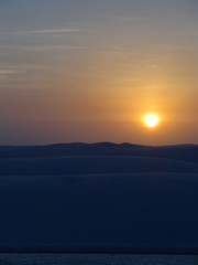 Fototapeta na wymiar Sunset in the Lencóis Maranhenses - Brazil 