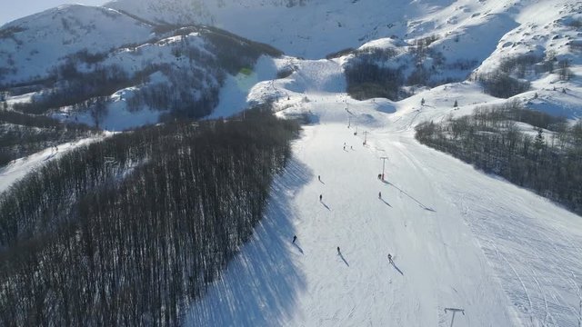snowy slopes of Savin Kuk ski resort in Montenegro