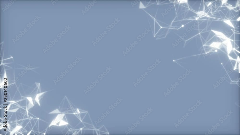 Poster structures in the corner of the screen.3d animation showing multi core processing and data points.se