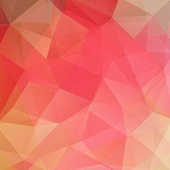 Geometric pattern, polygon triangles vector background in pink, orange, red, yellow  tones. Illustration pattern