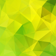 Abstract background consisting of yellow, green triangles. Geometric design for business presentations or web template banner flyer. Vector illustration