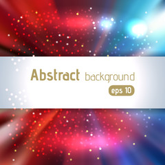 Obraz premium Colorful rays background with place for text. Abstract motion blur background with power explosion. Vector illustration. Red, blue colors.