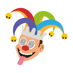 Fototapeta premium jester face with hat
