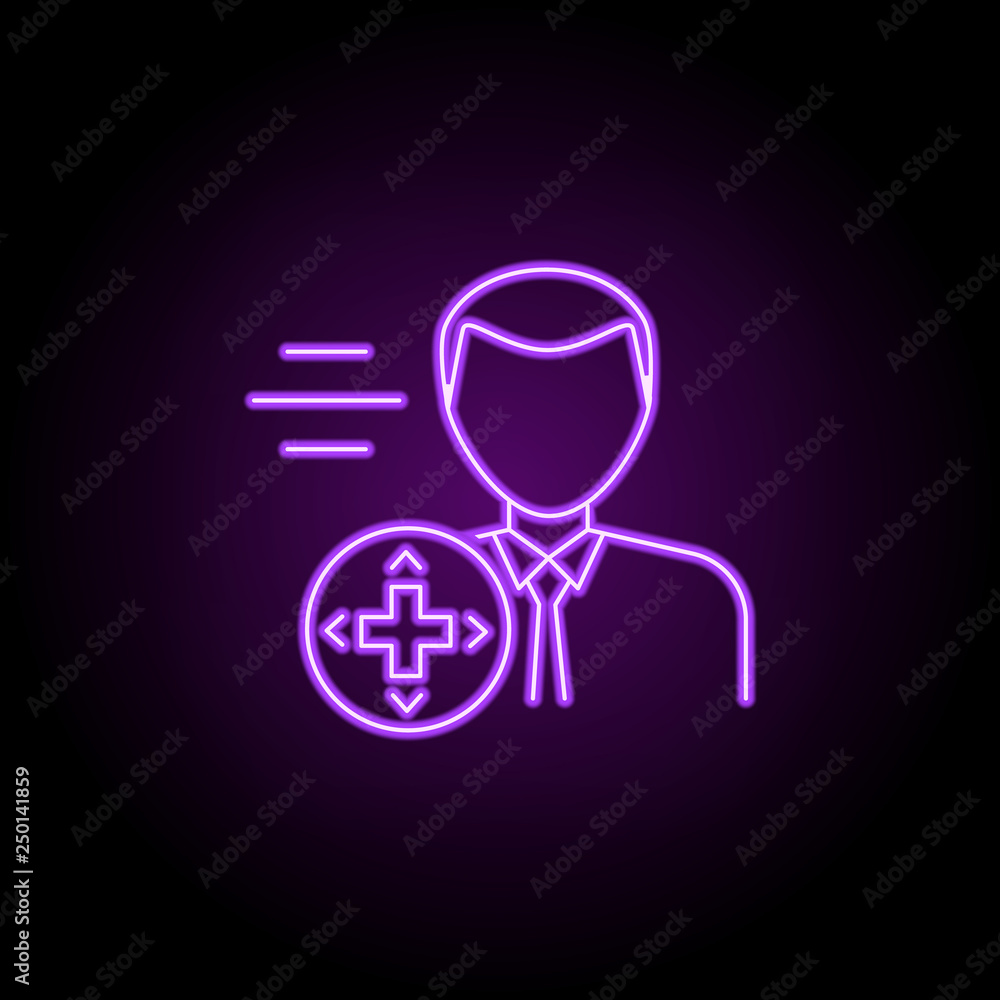 Poster game support outline icon. elements of game development in neon style icons. simple icon for website