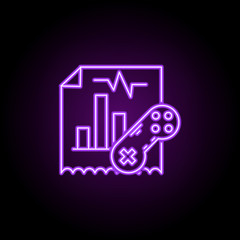 game analysis outline icon. Elements of Game development in neon style icons. Simple icon for websites, web design, mobile app, info graphics